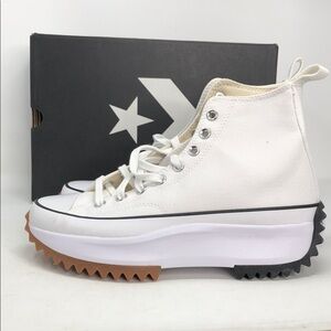 Converse Run Star Hike Hi White Black Gum Unisex All Terrain Sneakers - Size 9.5